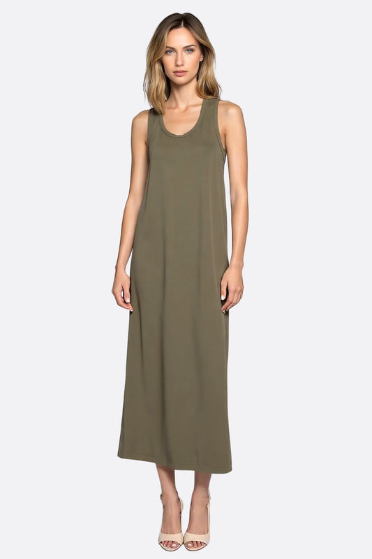 Khaki Green Maxi Dress