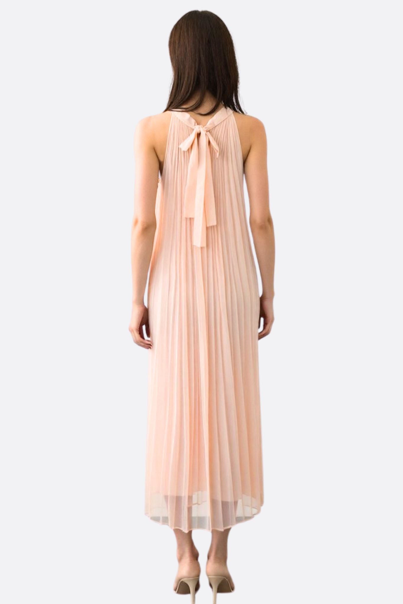 Pleated Chiffon Maxi Dress