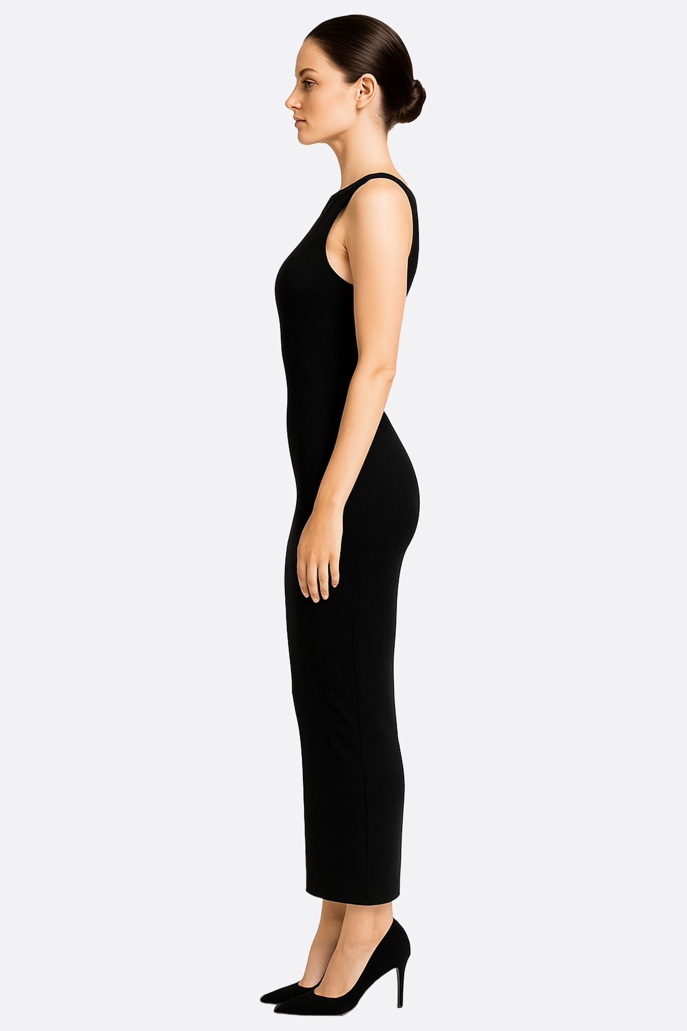 Black Satin Maxi Dress